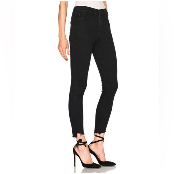 MOTHER Denim - MOTHER Stunner Zip Ankle Step Fray Jeans Women's Size 26 Not Guilty Black Denim